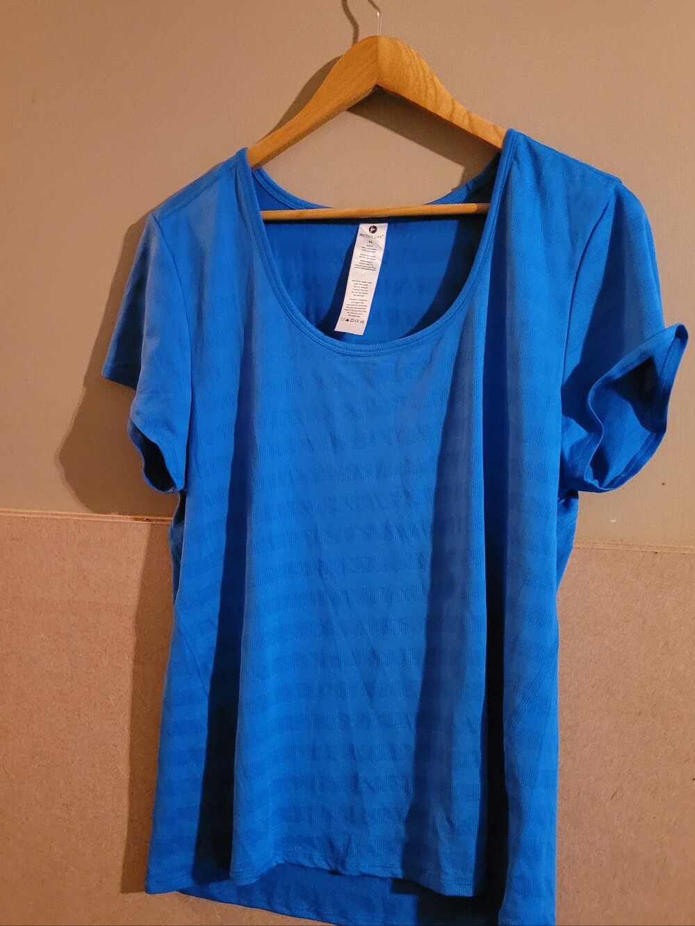 Active Life Bright Blue Scoop Neck Short Sleeve Tee Xl